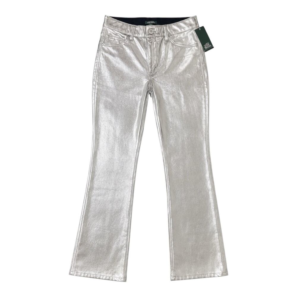 Wild Fable Metallic Silver Flare Pants Size 4